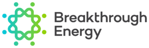 Logo of Breakthrough Energy featuring a stylized geometric design in blue and green next to the text "Breakthrough Energy".