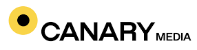 Logo of Canary Media with a yellow circle and black dot on the left and the text "CANARY MEDIA" on the right.