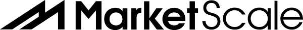 Black and white logo of Makerscale featuring stylized text.