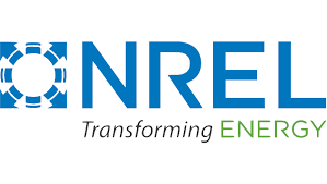 NREL logo with blue text and design, featuring the tagline "Transforming Energy" in blue and green.