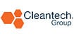 Logo of Cleantech Group with orange hexagons and blue text on a white background.